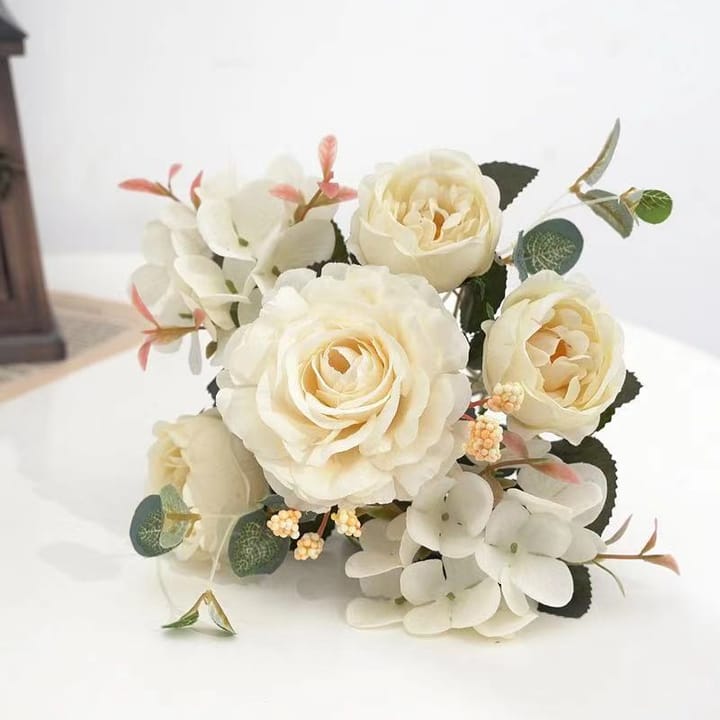 The Silk Rose Hydrangea Bouquet, White