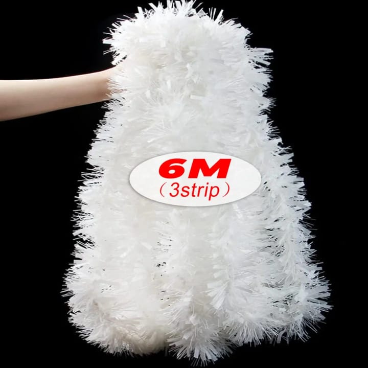 The Tinsel Cascade Garland, White 6 m (3 strips)