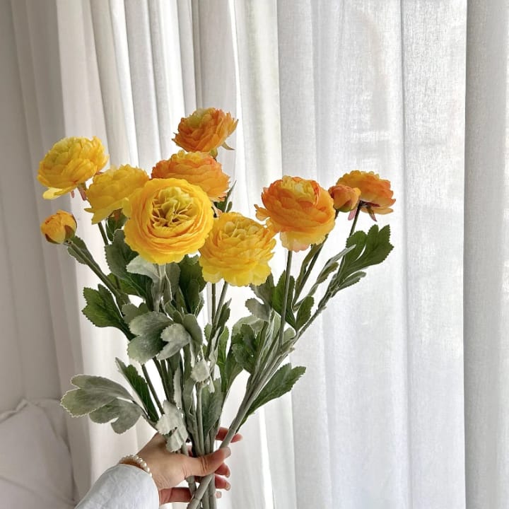The Silk Peony Stem Trio