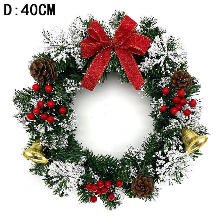 The Snowy Red Berry Christmas Wreath, 15.7 in diameter