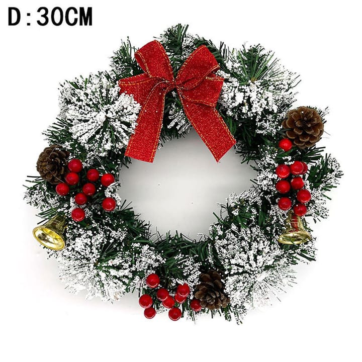 The Snowy Red Berry Christmas Wreath, 11.8 in diameter