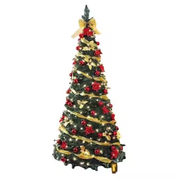 The Pop-Up Pine, Red and gold ornaments
