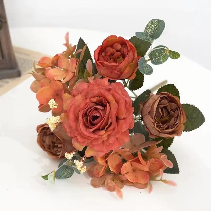 The Silk Rose Hydrangea Bouquet, Orange