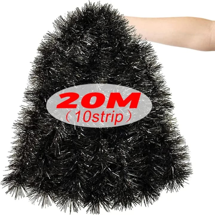 The Tinsel Cascade Garland, Black 20 m (10 strips)