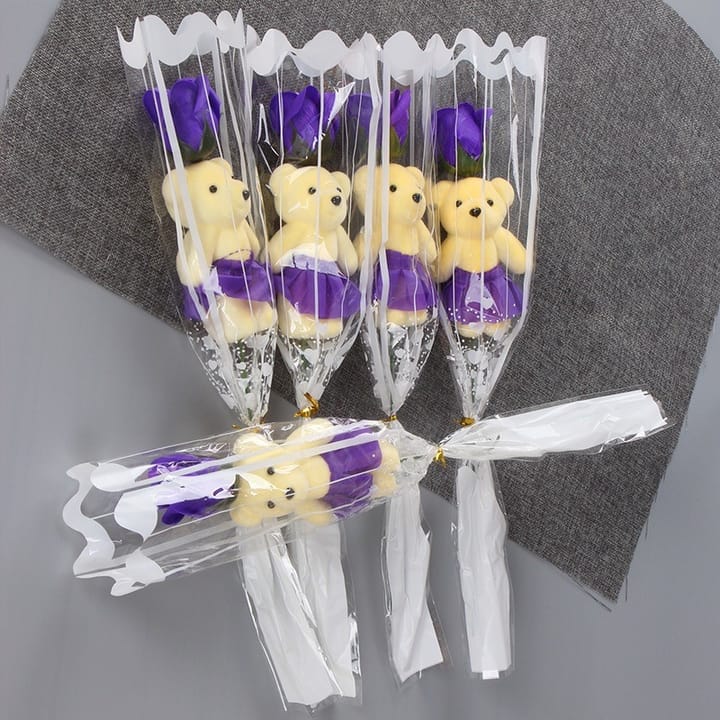 The Mini Bear Rose Bouquet, Purple