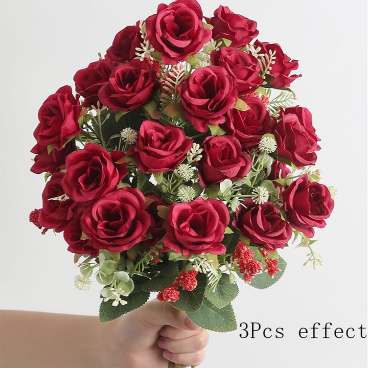 The Silk Rose Stem Set, Red