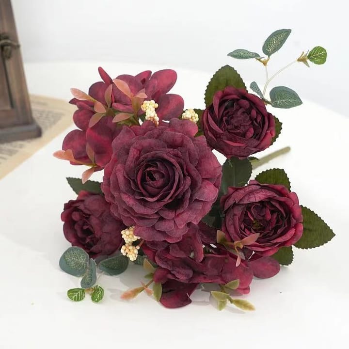 The Silk Rose Hydrangea Bouquet, Red