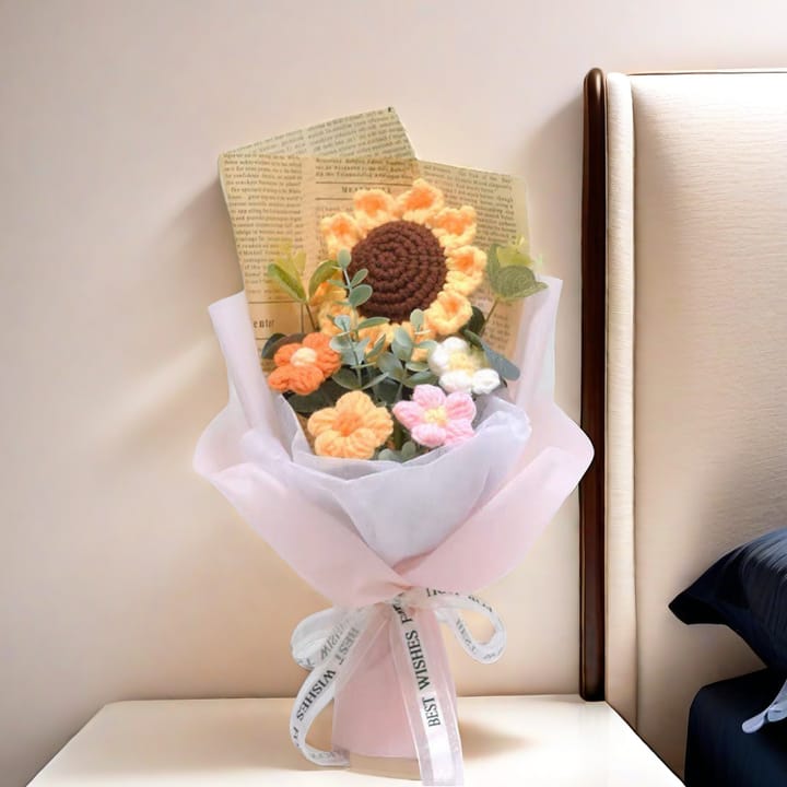 The Crochet Sunflower Bouquet, Pink