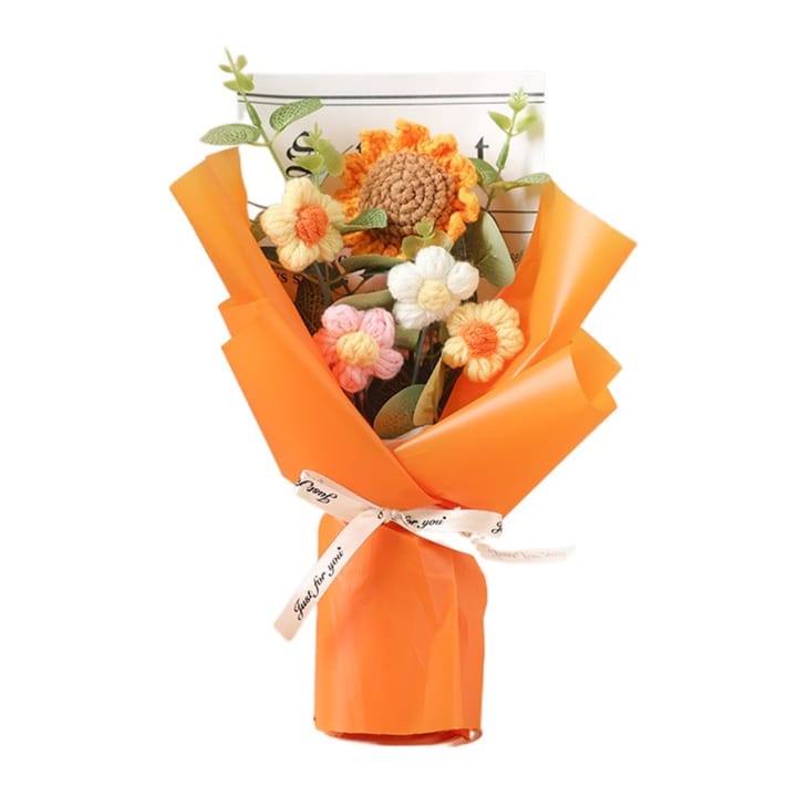 The Crochet Daisy and Sunflower Bouquet, Orange