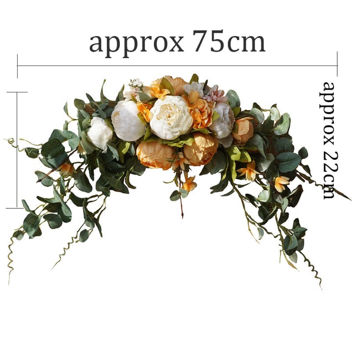 The Bendable Silk Flower Arch, White and orange