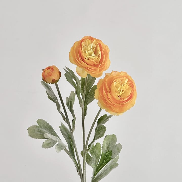 The Silk Peony Stem Trio, Orange