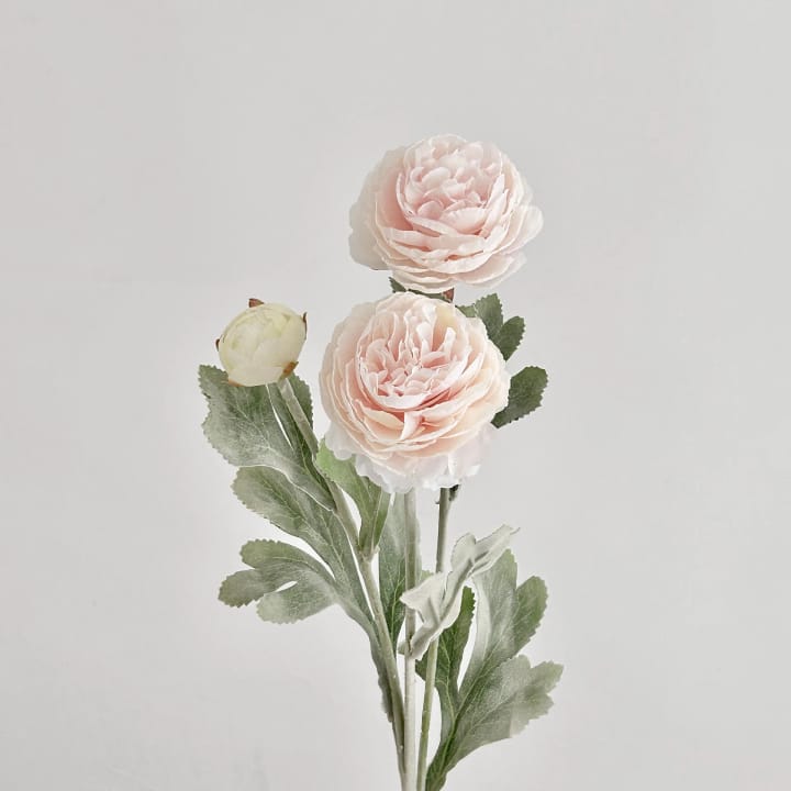 The Silk Peony Stem Trio, Light pink