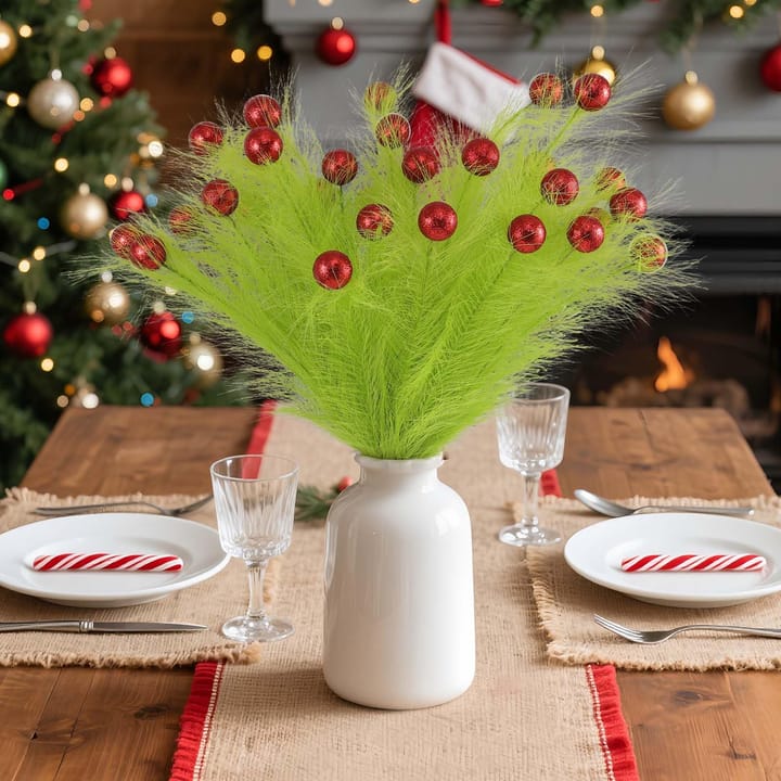 The Lime Curly Christmas Pick Set