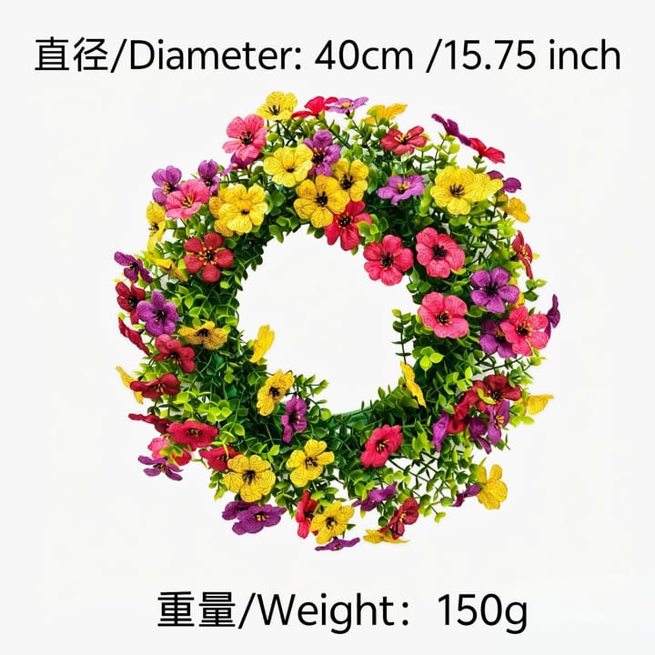 The Multicolor Bloom Door Wreath, Multicolored