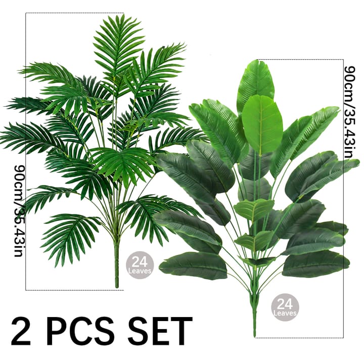 The Potted Palm Study, Areca palm and banana leaf, 2 pcs set