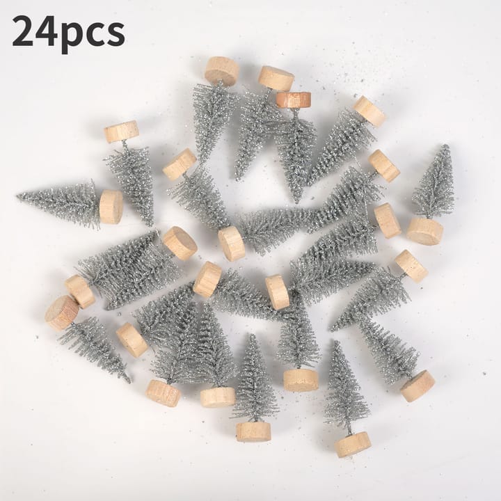 The Sisal Snow Mini Tree Pack, Silver