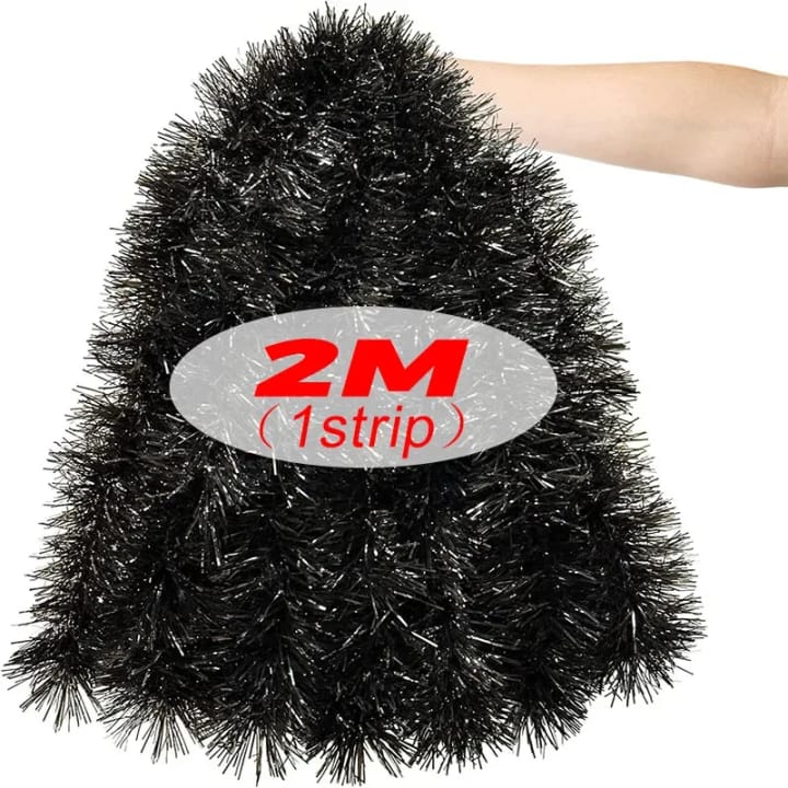 The Tinsel Cascade Garland, Black 2 m (1 strip)