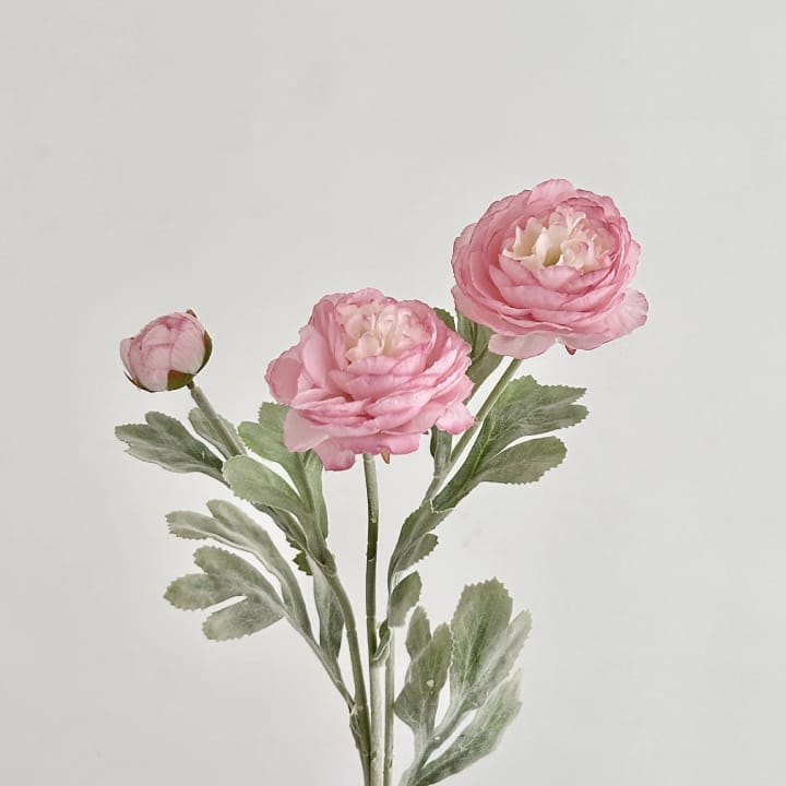 The Silk Peony Stem Trio, Pink