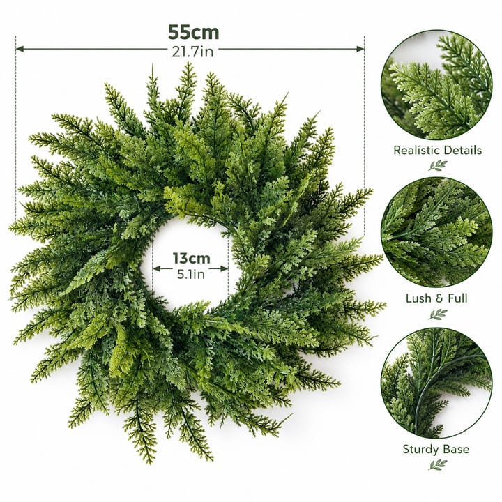 The Quiet Pine Wreath, 21.7 in