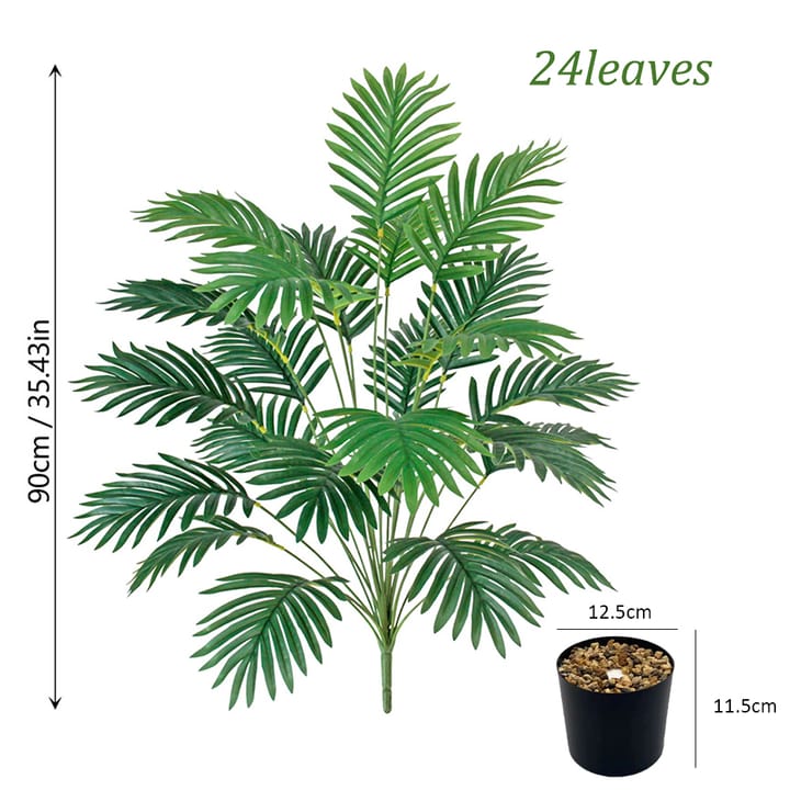 The Potted Palm Study, Areca palm, 24 leaves, with pot