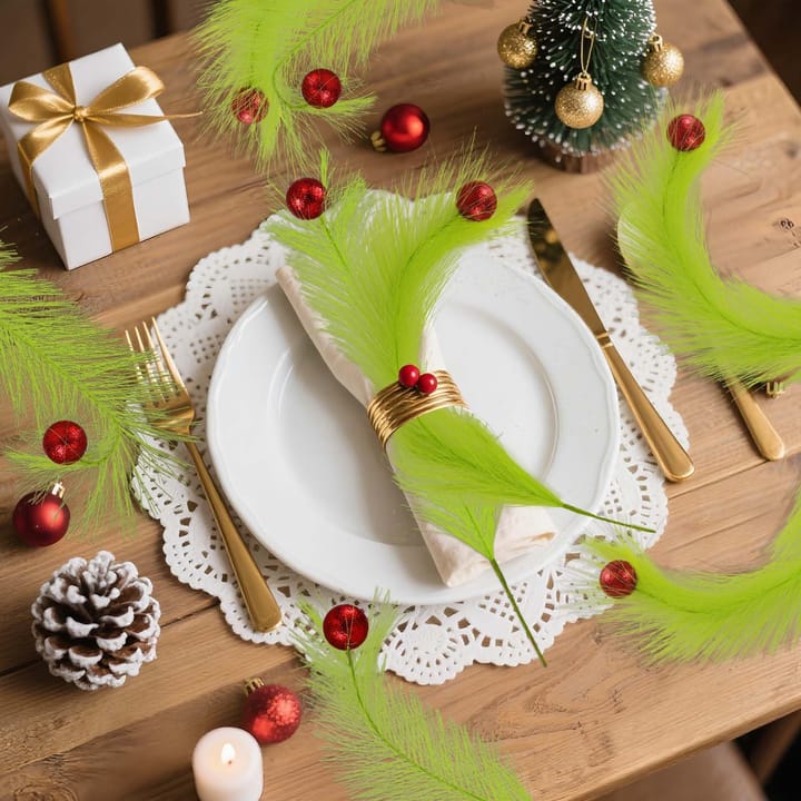 The Lime Curly Christmas Pick Set