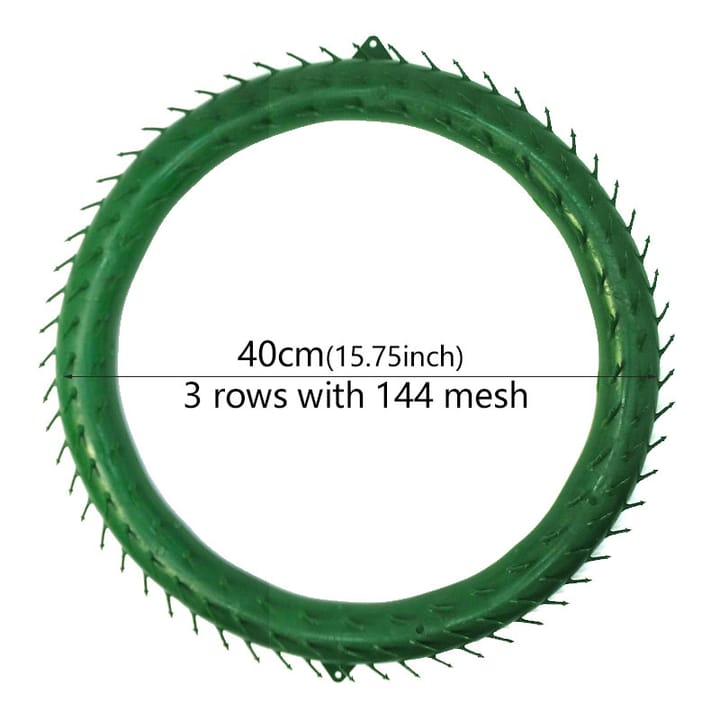The Green Spiked Wreath Frame, 16 in, 3 rows of 144 mesh