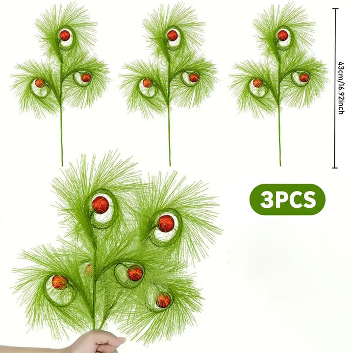 The Lime Curly Christmas Pick Set, 3 stems