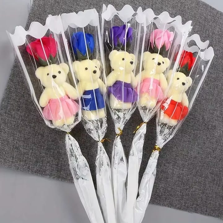 The Mini Bear Rose Bouquet, Assorted colors