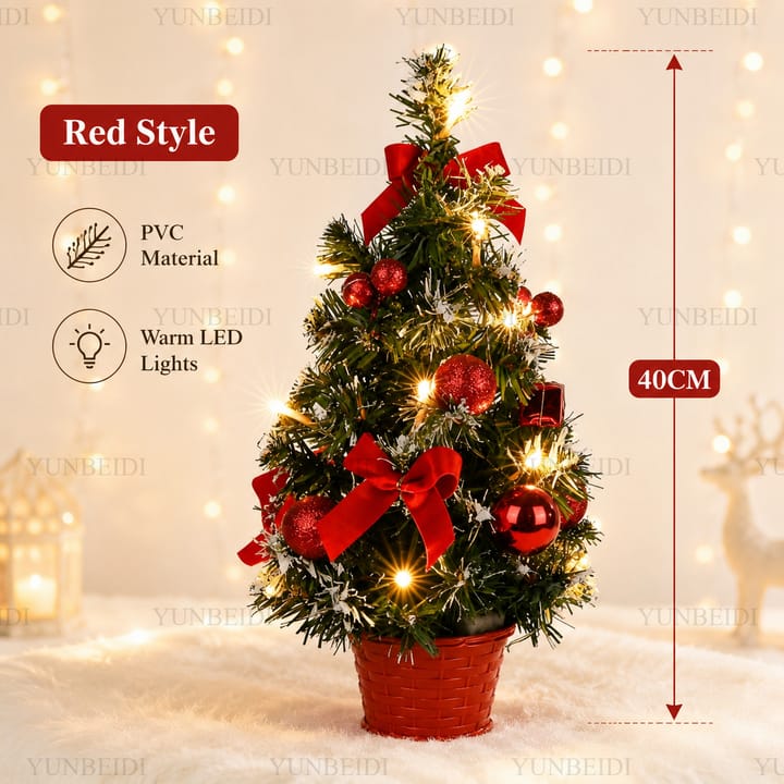 The Tabletop Pine Light, Red