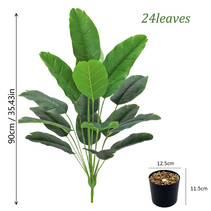 The Potted Palm Study, Banana leaf, 24 leaves, with pot