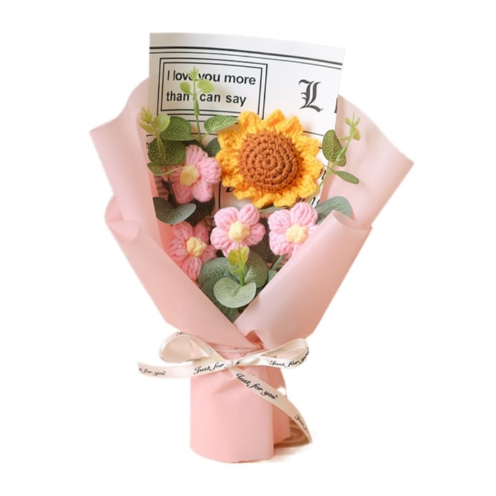 The Crochet Daisy and Sunflower Bouquet, Pink
