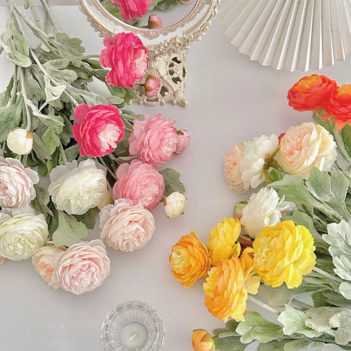 The Silk Peony Stem Trio