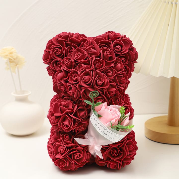 The Foam Rose Bear, Burgundy