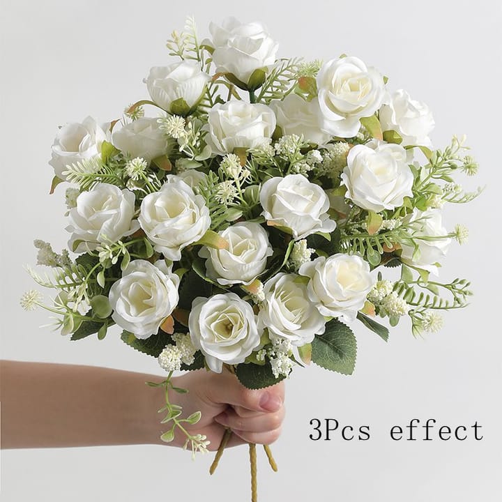 The Silk Rose Stem Set, White