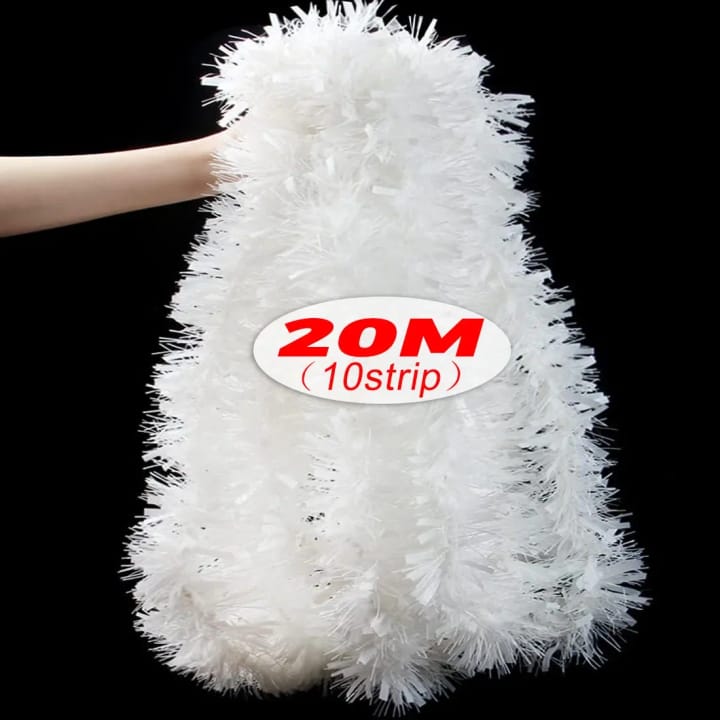 The Tinsel Cascade Garland, White 20 m (10 strips)