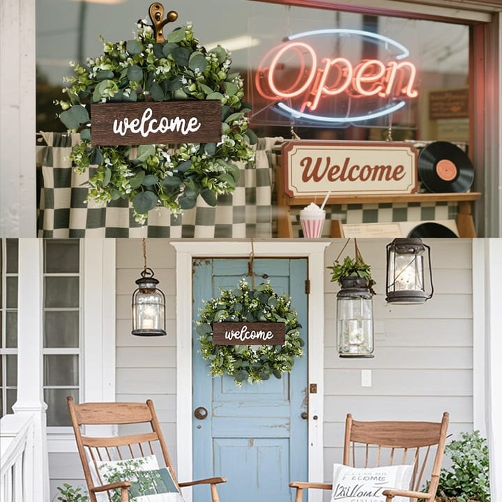The Eucalyptus Welcome Sign Wreath
