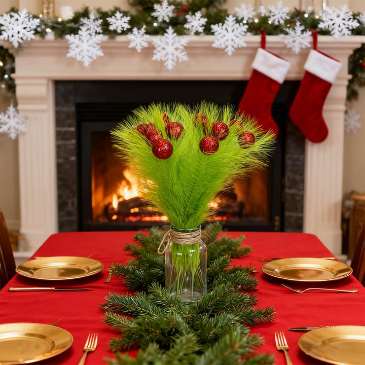 The Lime Curly Christmas Pick Set