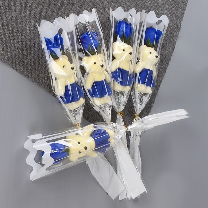 The Mini Bear Rose Bouquet, Blue